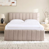 Oslo Beige Upholstered Trundle Bed
