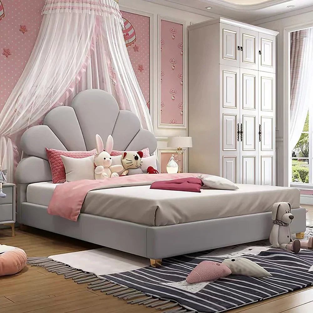 Flower panel Upholstered Kids Bed