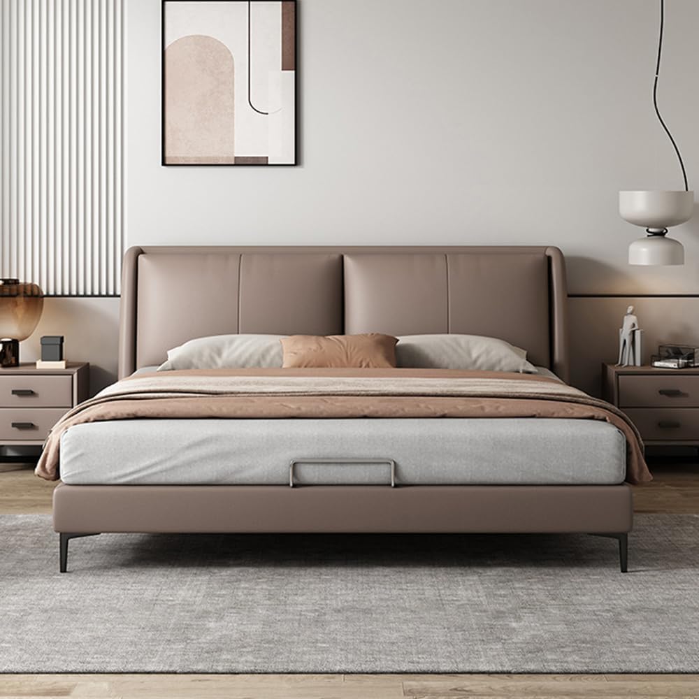 Milano Contemporary Italian Leather Upholstered Bed