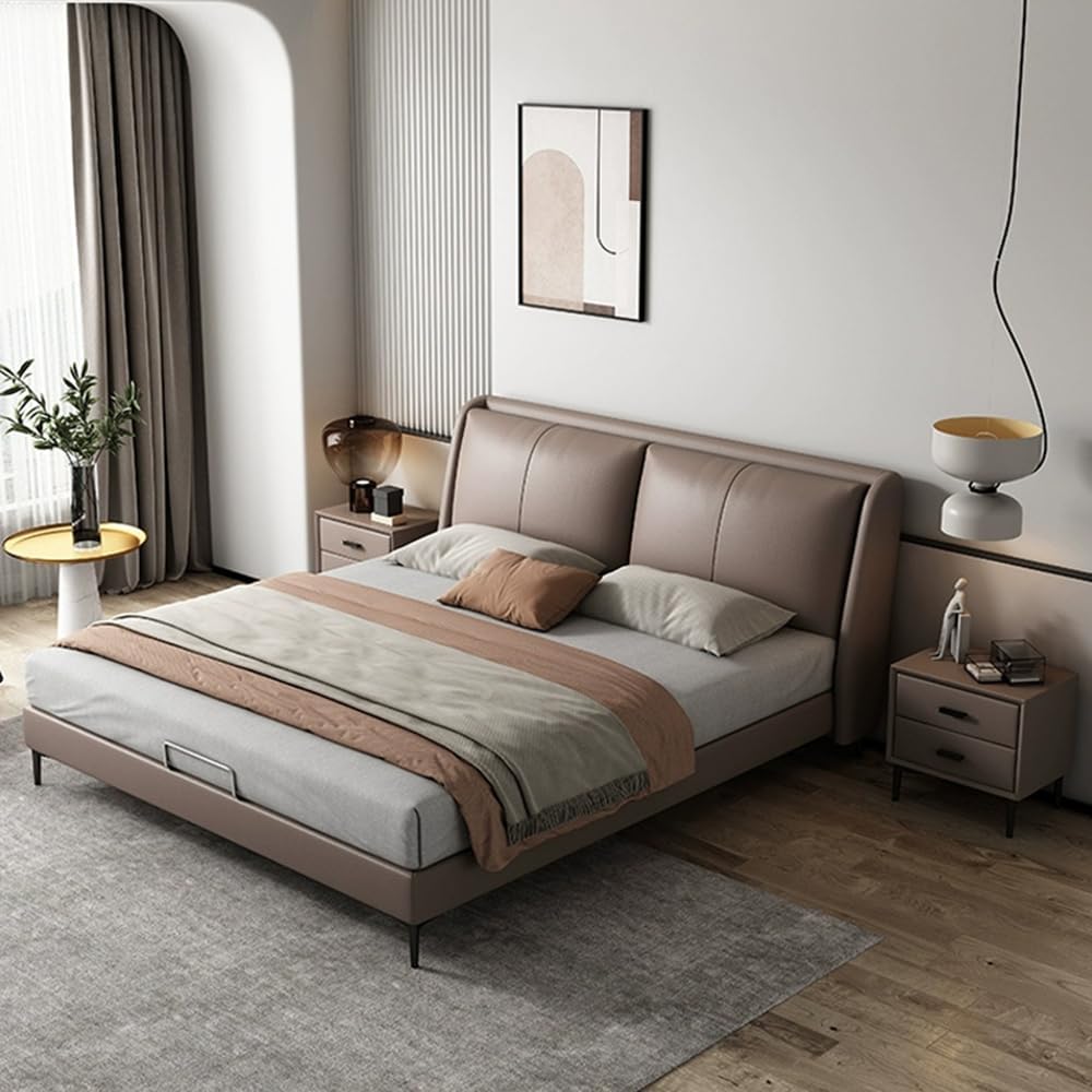 Milano Contemporary Italian Leather Upholstered Bed