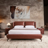 Verona Classic Italian Leather Upholstered Bed