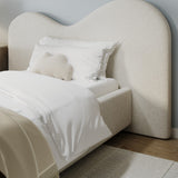 Angle Single Bed with Wide Curved Headboard