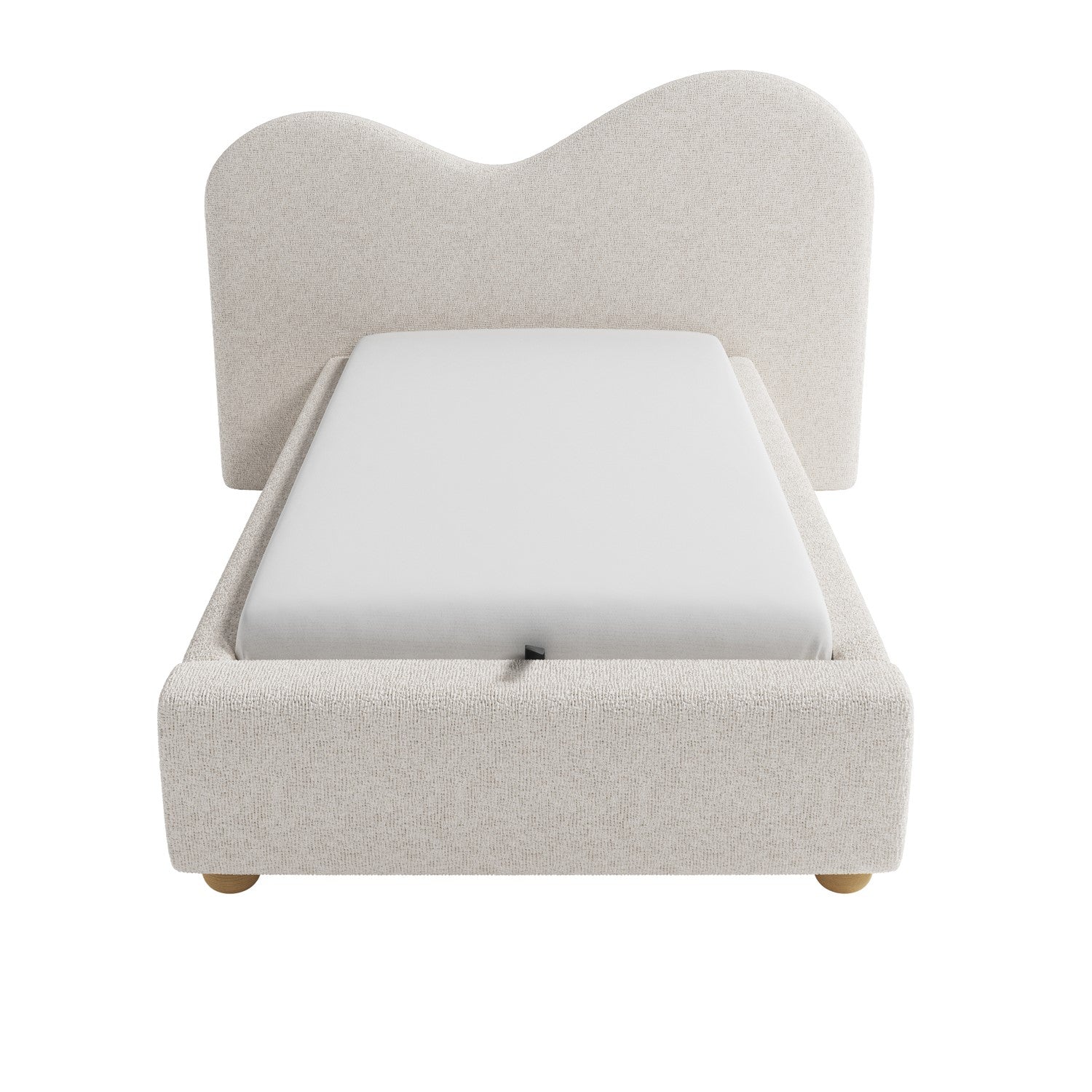 Angle Single Bed with Wide Curved Headboard