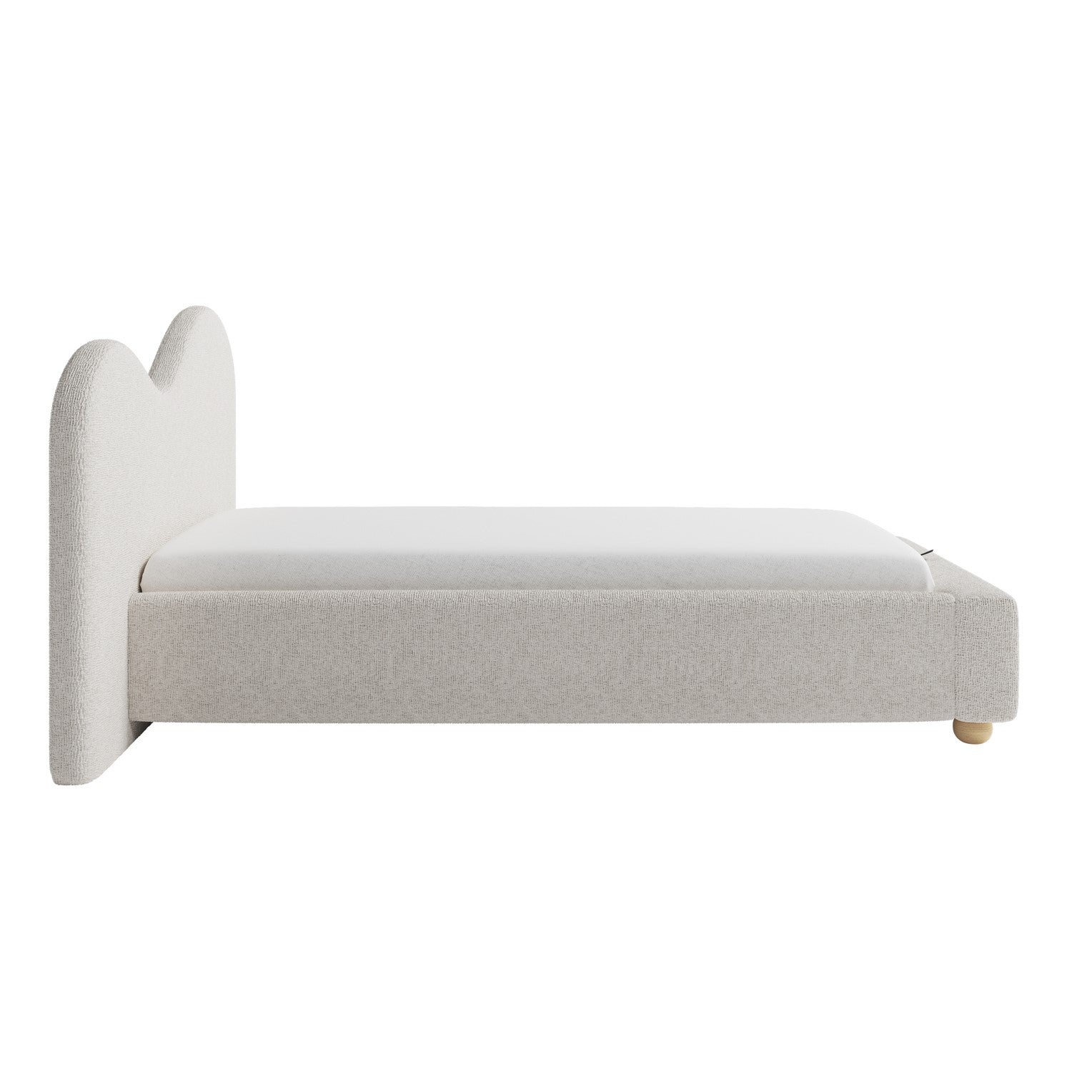 Angle Single Bed with Wide Curved Headboard