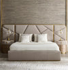 Regalia Grand Luxe Italian Leather Bed With Geometric Headboard