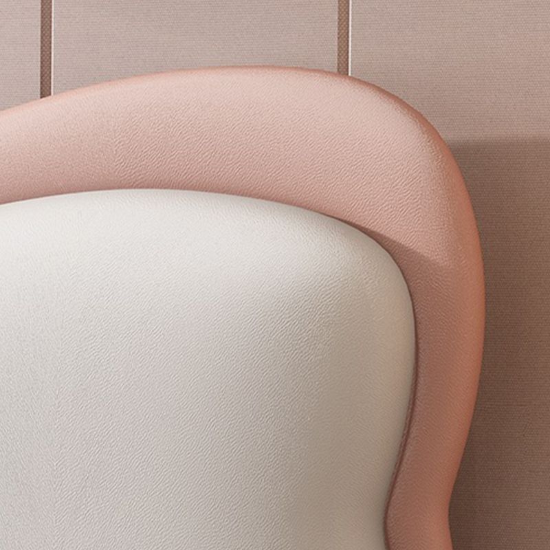 Blush Pink Kids Upholstered Bed In Leatherette