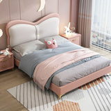 Blush Pink Kids Upholstered Bed In Leatherette