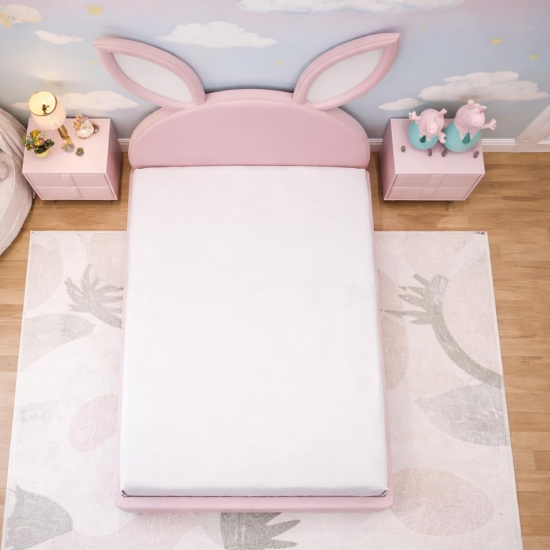 Bugs Bunny Upholstered Luxury Bed In Leatherette With Hydraulic Storage