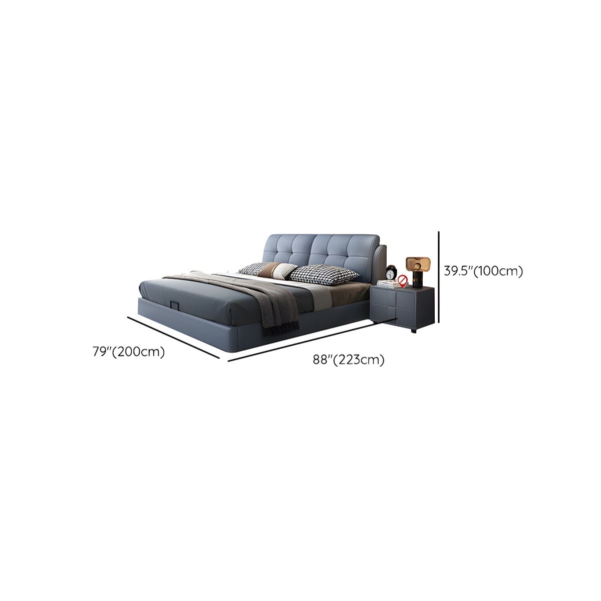 Elysian Curve Upholstered Bed In Leatherette