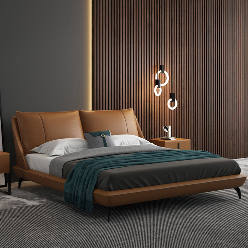 Aurum Luxe Italian Leather Upholstered Bed