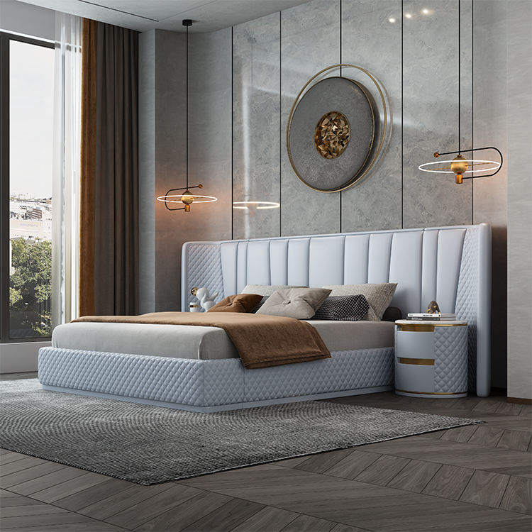 Aurora Royale Grand Diamond Upholstered Panel Bed