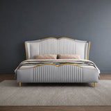 Kora Plush Shell Premium Upholstered Bed In Leatherette