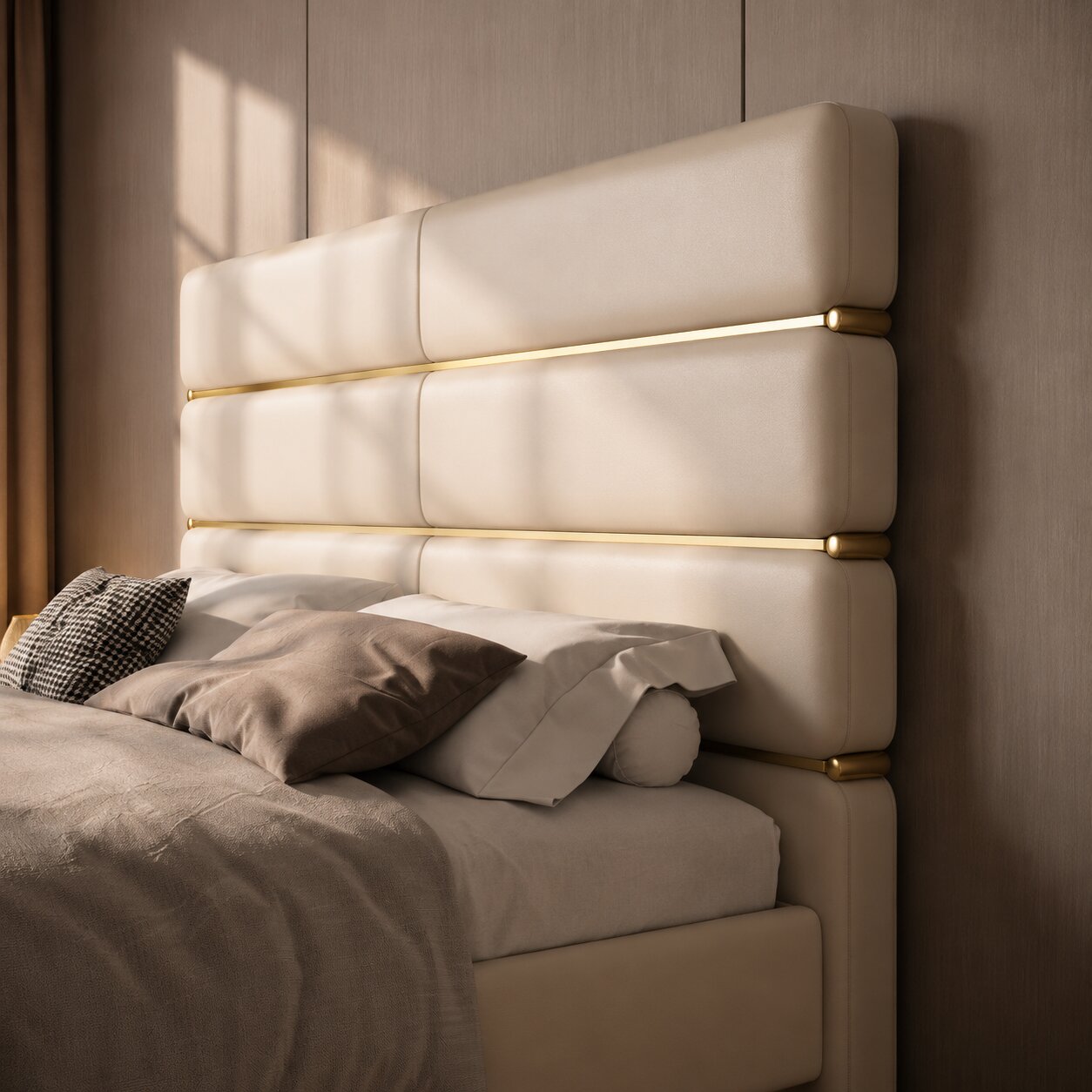Milo Luxury Upholstered Bed In Leatherette