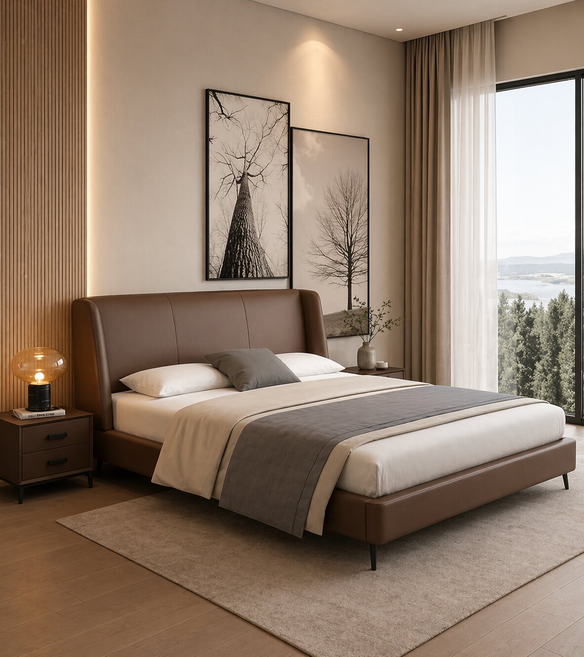 Morano Edge Premium Upholstered Bed In Leatherette