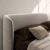 Orren Curve Edge Upholstered Bed In Fabric