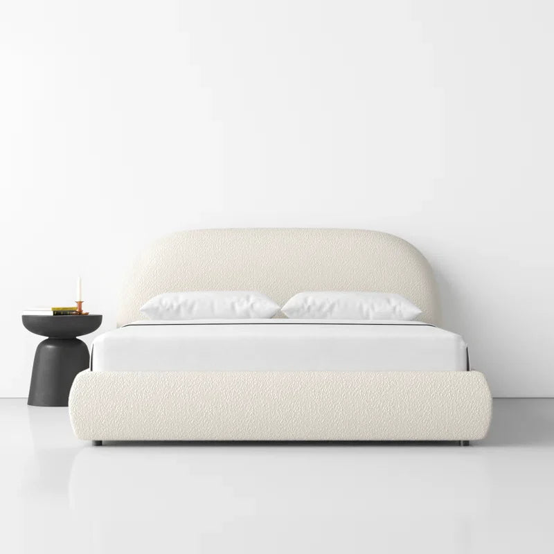 Curvy Upholstered Bed Without Storage
