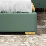 Urban Modern Green Leatherette Bed