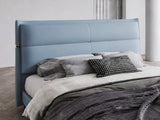 Versace Sky Blue Upholstered Bed In Leatherette