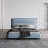Versace Sky Blue Upholstered Bed In Leatherette