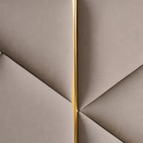 Regalia Grand Luxe Italian Leather Bed With Geometric Headboard