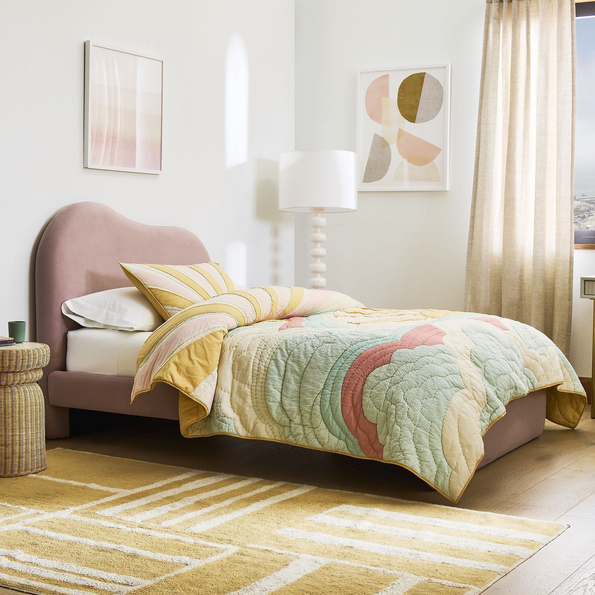 Rox Asymmetric Upholstered Single Bed