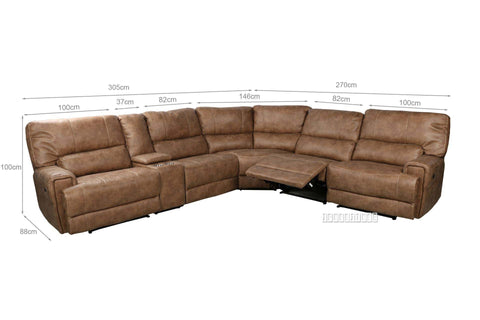 STARC MODULAR POWER RECLINER SECTIONAL SOFA WITH CONSOLE