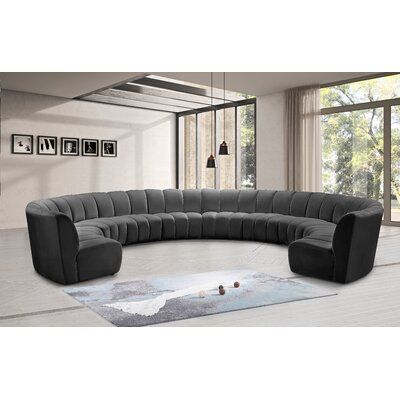 Infinity 183" Wide Velvet Symmetrical Modular Corner Sectional Velvet