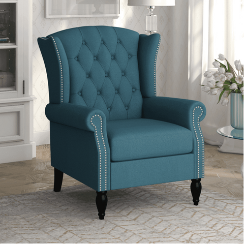 Daimond Button tuffed Wing Back Chair