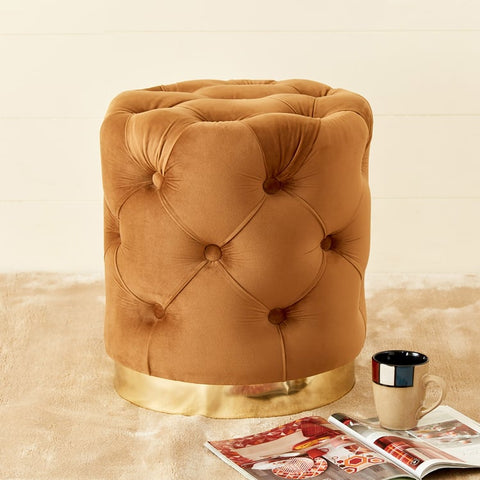 Dante Fabric Ottoman - Brown