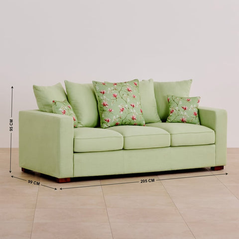 Cane Connection Fabric 3-Seater Sofa