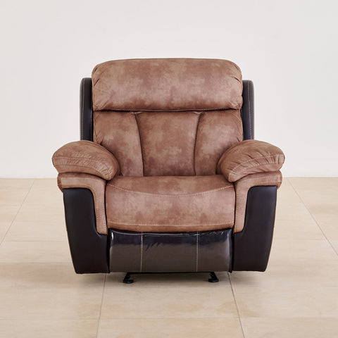 Aries Faux Leather 1-Seater Rocking Recliner - Brown