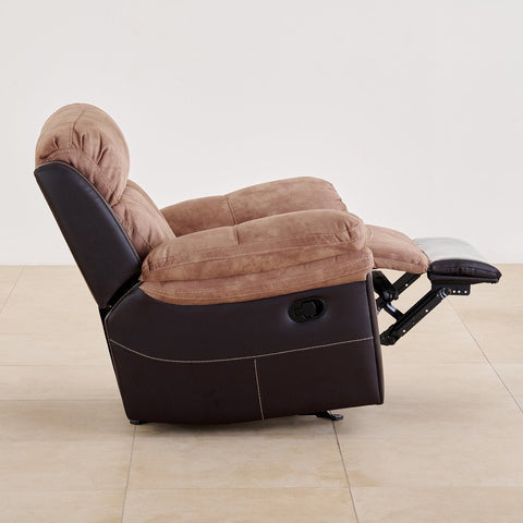 Aries Faux Leather 1-Seater Rocking Recliner - Brown