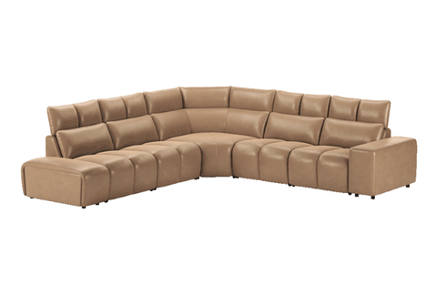 Leatherite  BOLDER Brown L Shape Sofa