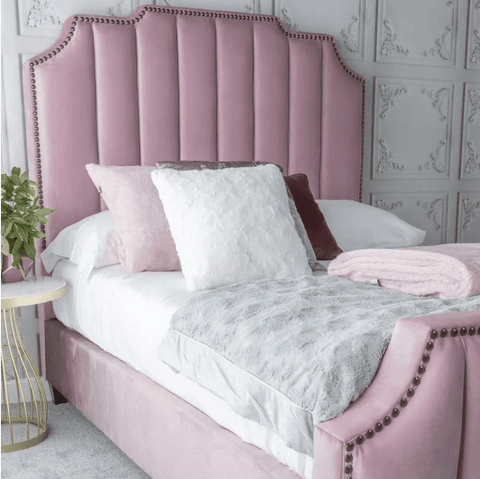 Hans Upholstered Pink Bed