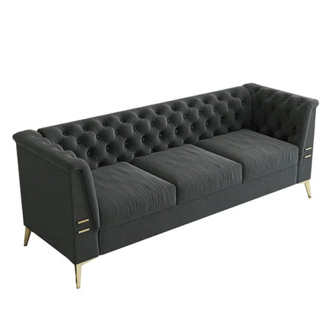 Loft Chesterfield Sofa Set In Suede