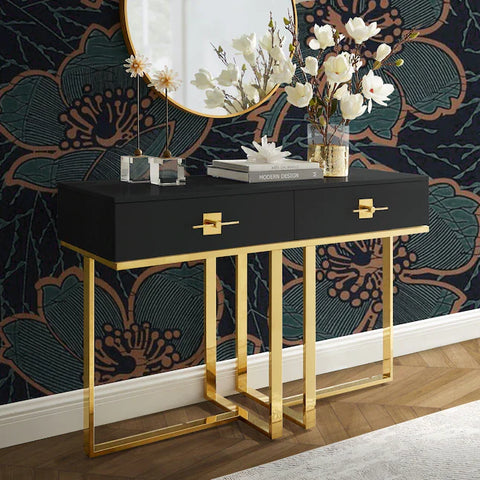 Black and Gold console Table