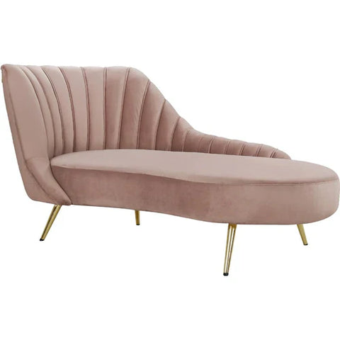 Johnnathon Velvet Left-Arm Chaise Recessed Arms