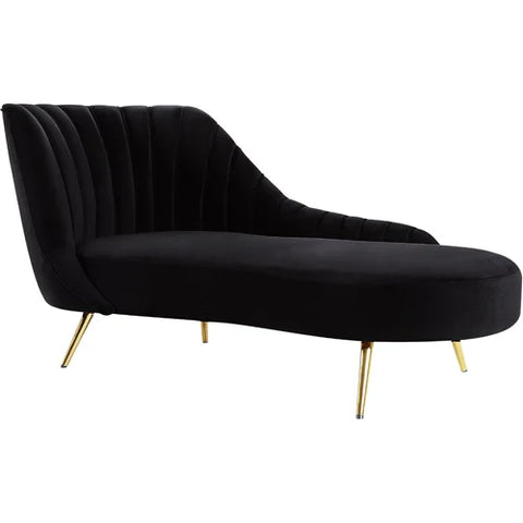 Johnnathon Velvet Left-Arm Chaise Recessed Arms