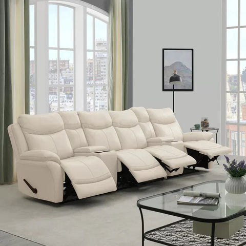 4 Seater Sofa Set: 132.5'' Wide Home Theater Recliner