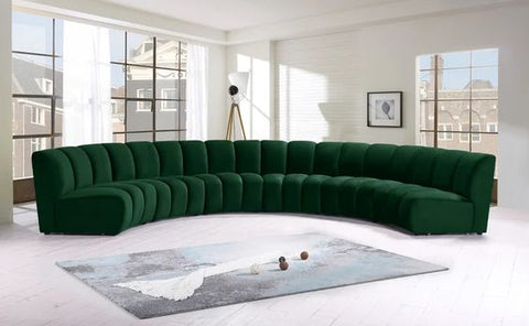 Infinity 183" Wide Velvet Symmetrical Modular Corner Sectional Velvet