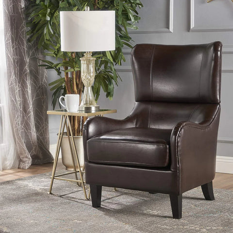 Quentin Wing Chair Brown