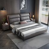 Armani Grey Upholstered Bed In Leatherette