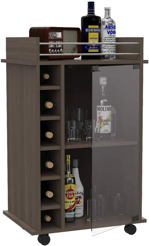 Wine and Liquor Bar Storage Display Cabinet Cart