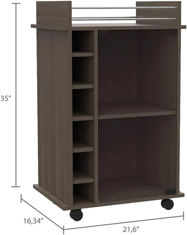 Wine and Liquor Bar Storage Display Cabinet Cart