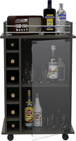 Wine and Liquor Bar Storage Display Cabinet Cart