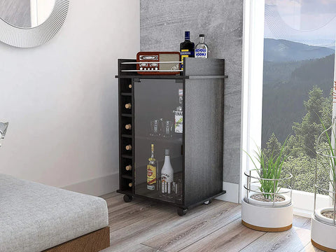 Wine and Liquor Bar Storage Display Cabinet Cart