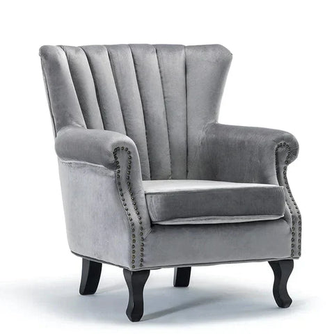 Cadsden Wide Tufted Velvet Wingback Chair