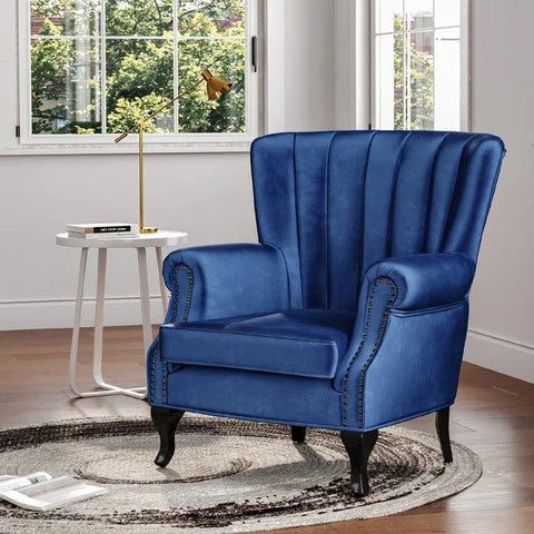 Cadsden Wide Tufted Velvet Wingback Chair