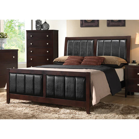 Carlton Cappuccino and Black Upholstered Bed