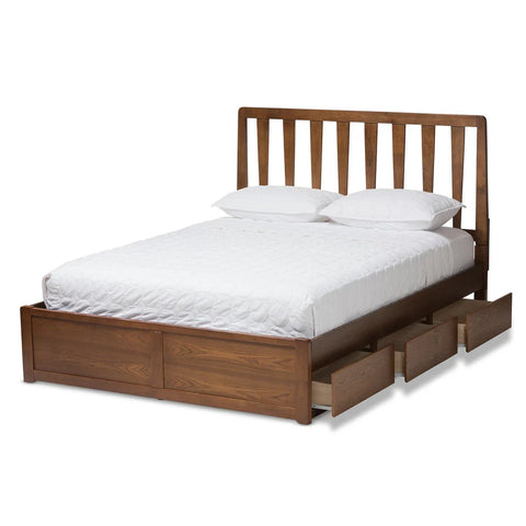 Copper Grove Kiowa Contemporary Walnut Wood Storage Bed